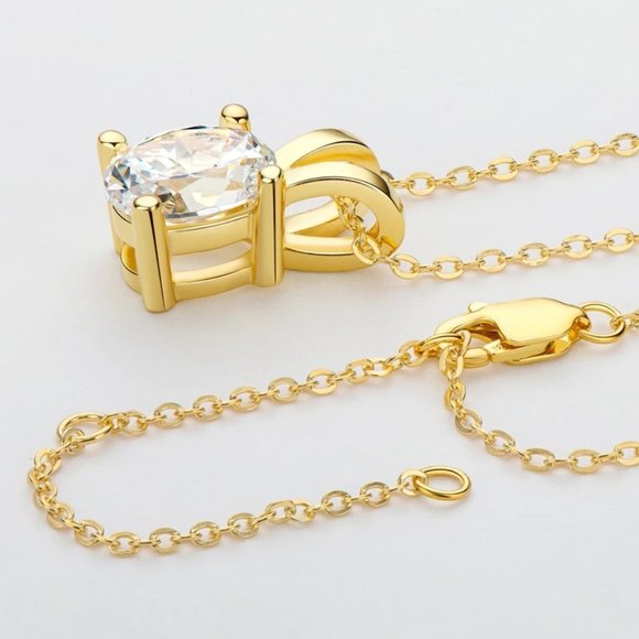 Certified 1ct. t.w. Moissanite Diamond Oval Pendant Necklace NEW - Picture 3 of 9